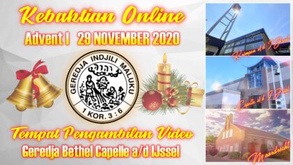 Uitzending Eredienst Advent I  29-11-2020 Voorganger Ds. A. Matahelumual