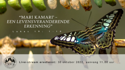 Livestream eredienst 30 oktober 2022 om 11.00 uur.