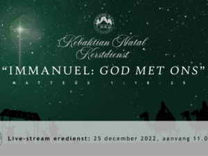 Livestream Kebaktian Natal Kerstdienst 25 december 2022 om 11.00 uur.